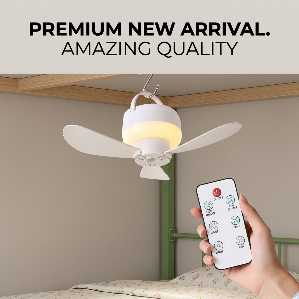 Outdoor Camping Fan - Small Ceiling Fan Portable USB Hanging