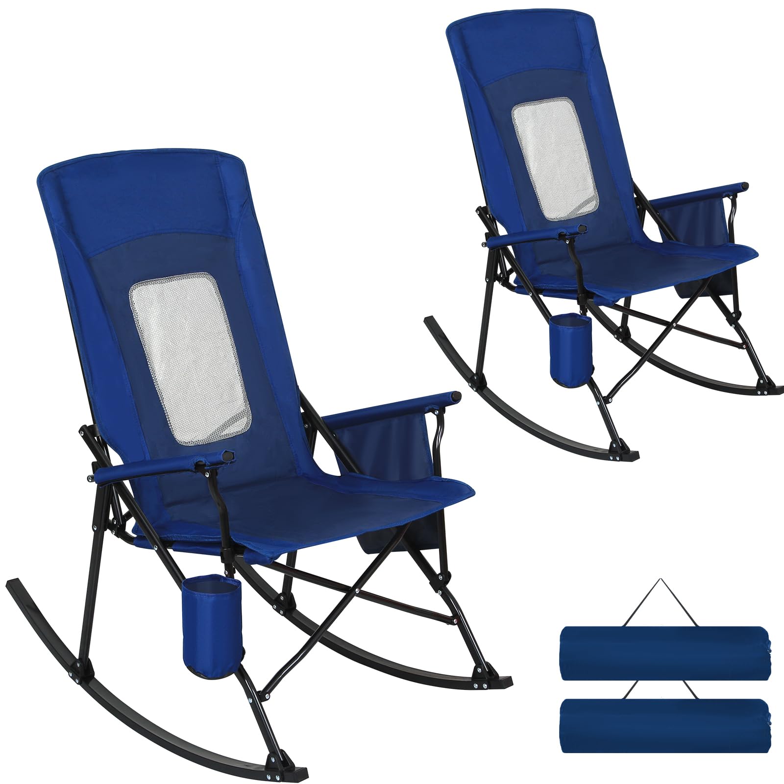 Outdoor Camping Rocker - 2 Pack Folding Rocking Camping Chairs
