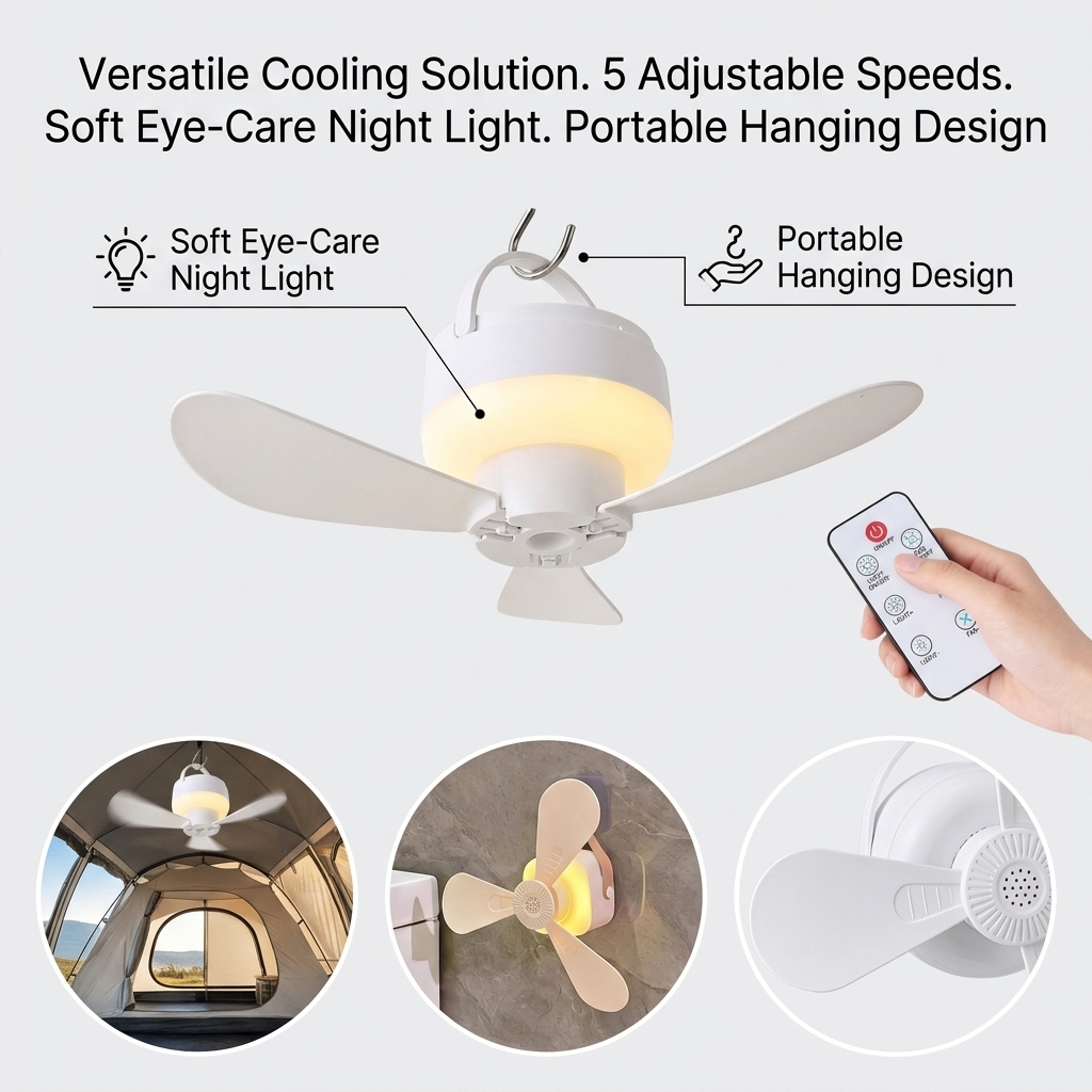 Small Ceiling Fan Portable USB - Outdoor Camping Fan ulasan dan harga