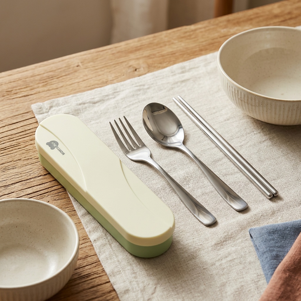 Portable Cutlery Set Stainless - Outdoor Camping Essentials ulasan dan harga