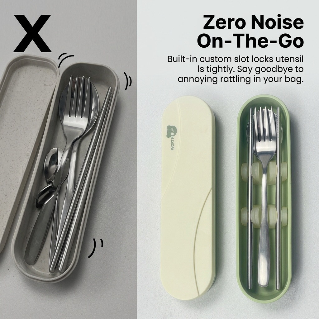 Portable Cutlery Set Stainless - Outdoor Camping Essentials ulasan dan harga