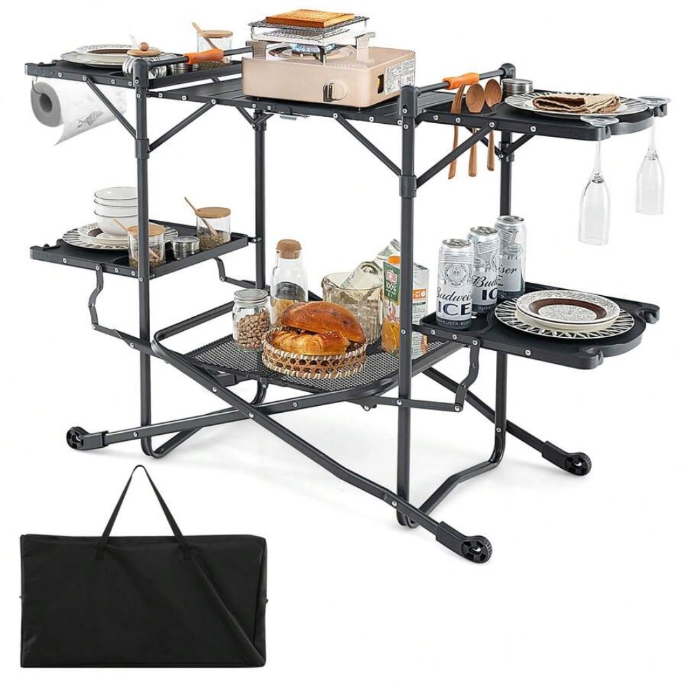 Folding Camping Cooking Table  - Outdoor Camping Kitchen Setup ulasan dan harga