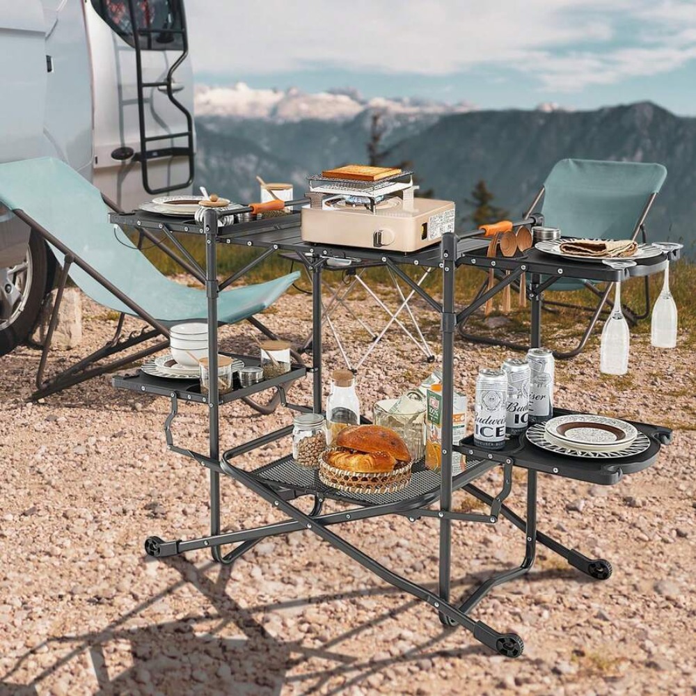 Folding Camping Cooking Table  - Outdoor Camping Kitchen Setup ulasan dan harga