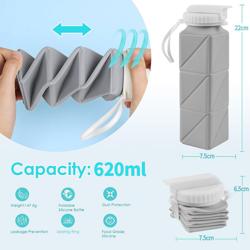 620ml Collapsible Water Bottle - Outdoor Camping Water Tank ulasan dan harga
