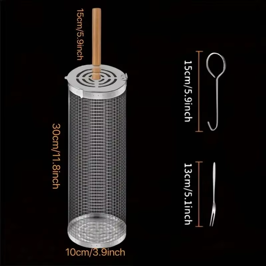 Round Barbecue Grill Basket Se - Outdoor Camping Essentials ulasan dan harga