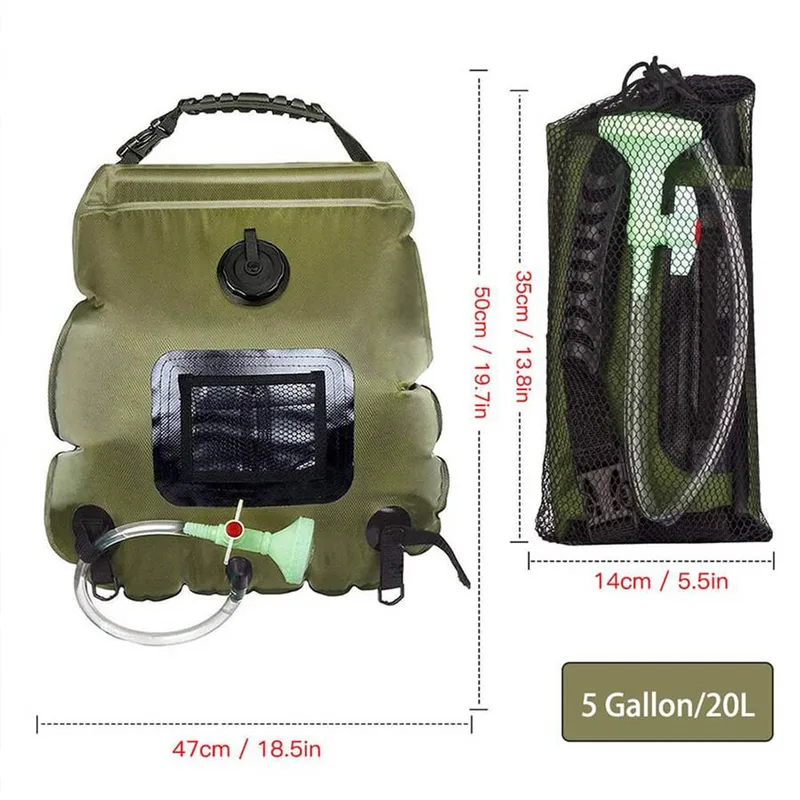 Solar Shower Bag 20L Outdoor S - Outdoor Camping Hot Water Shower ulasan dan harga