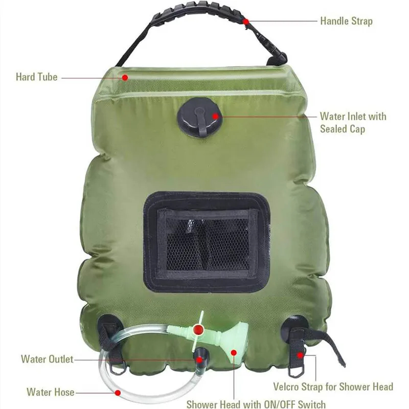 Solar Shower Bag 20L Outdoor S - Outdoor Camping Hot Water Shower ulasan dan harga