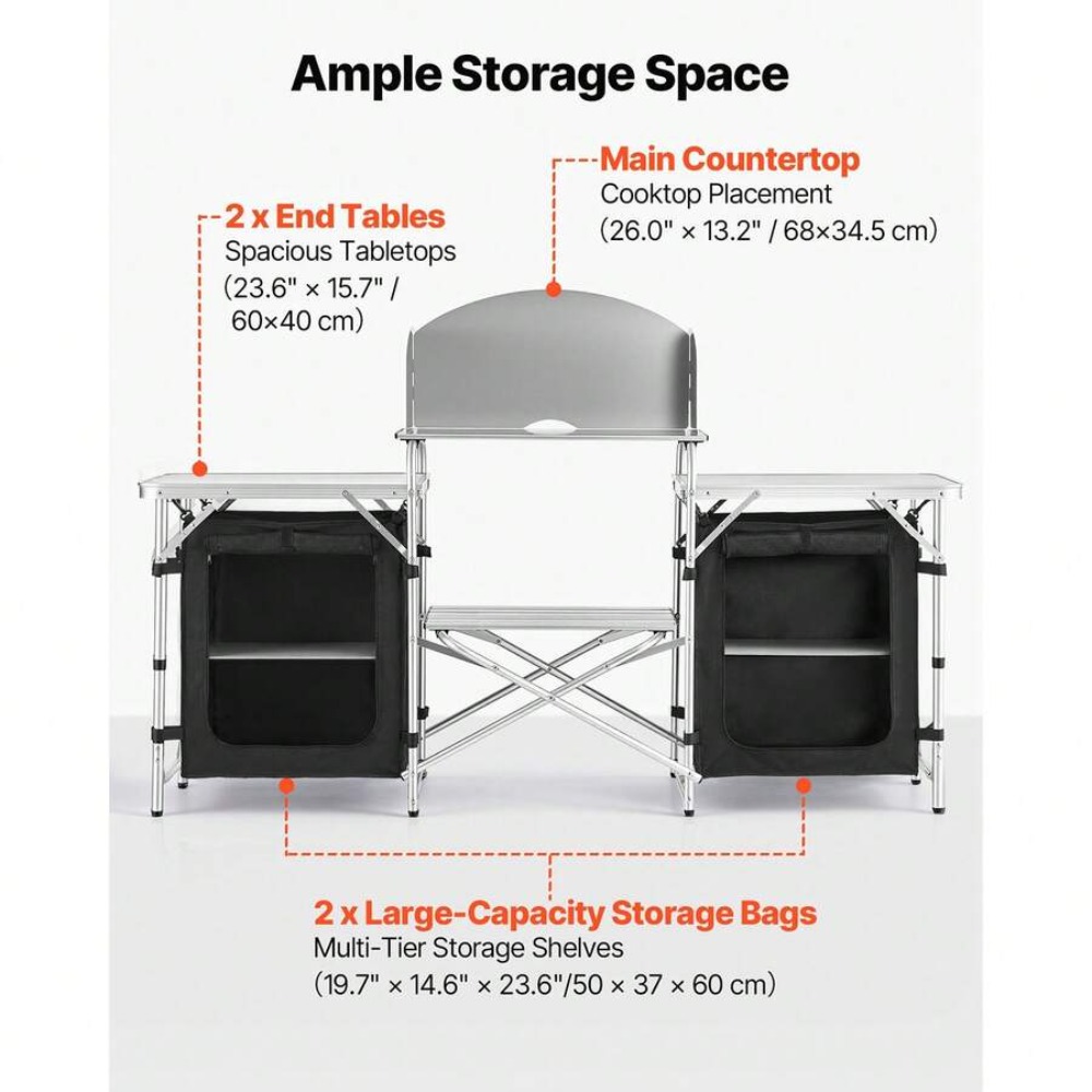 Portable Folding Camping Table - Outdoor Camping Kitchen Setup ulasan dan harga