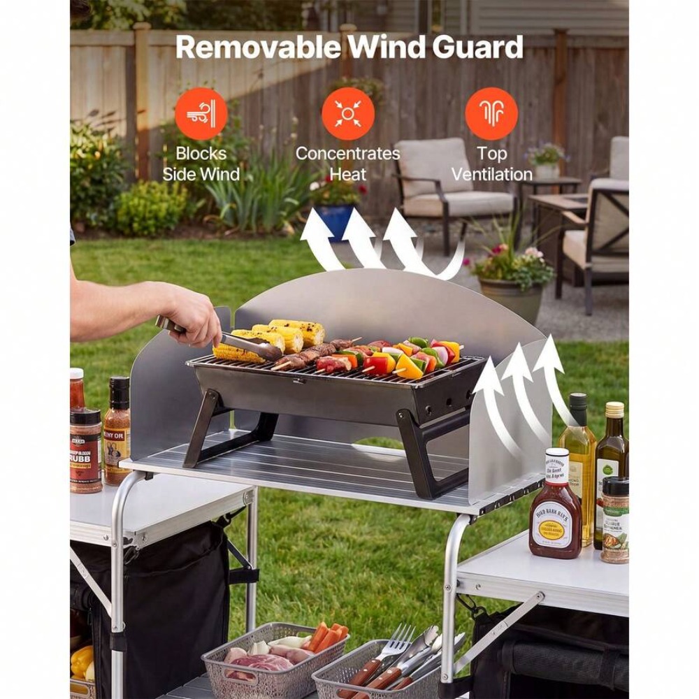 Portable Folding Camping Table - Outdoor Camping Kitchen Setup ulasan dan harga
