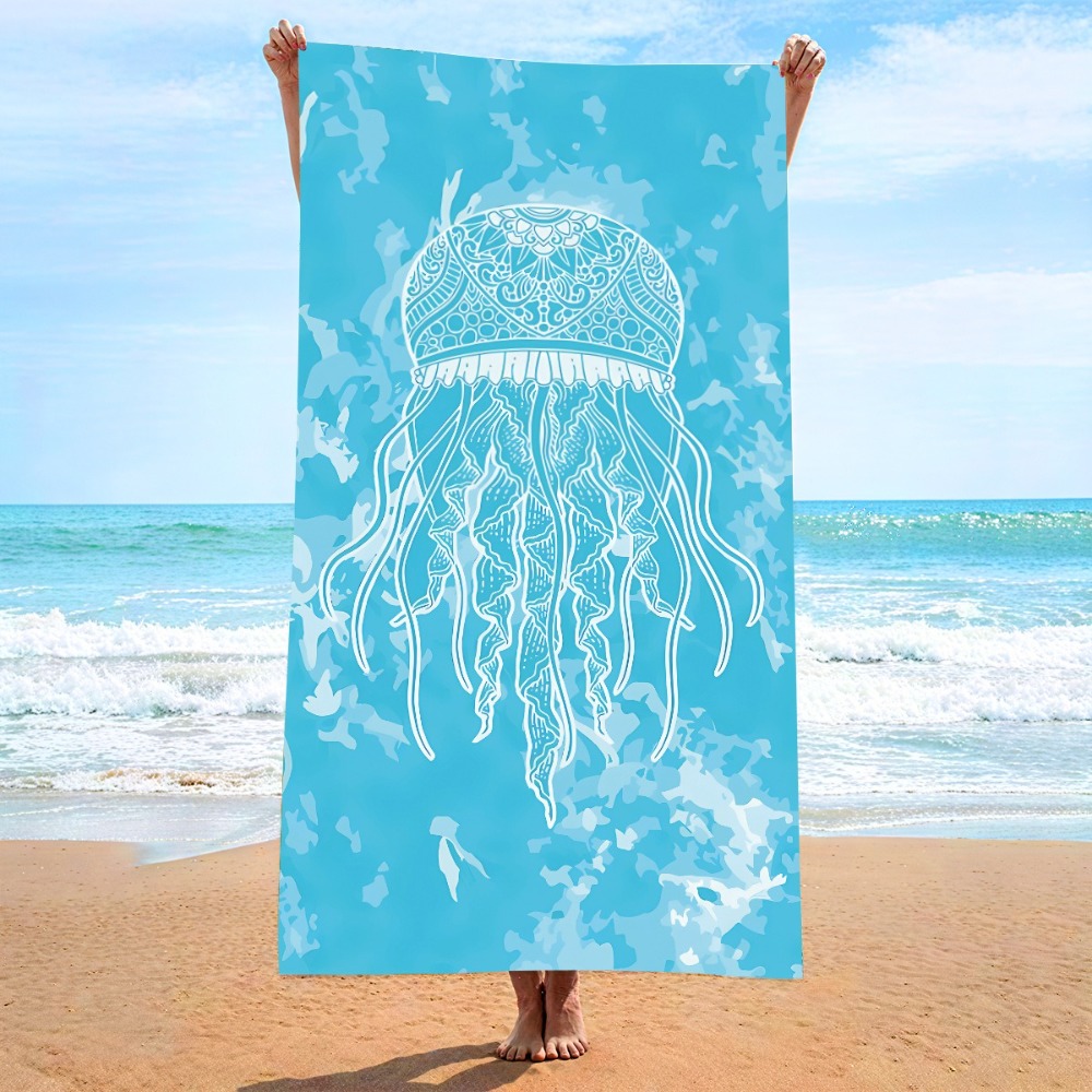 27.5x55inch Blue Ocean Jellyfi - Camp Towel Microfiber ulasan dan harga