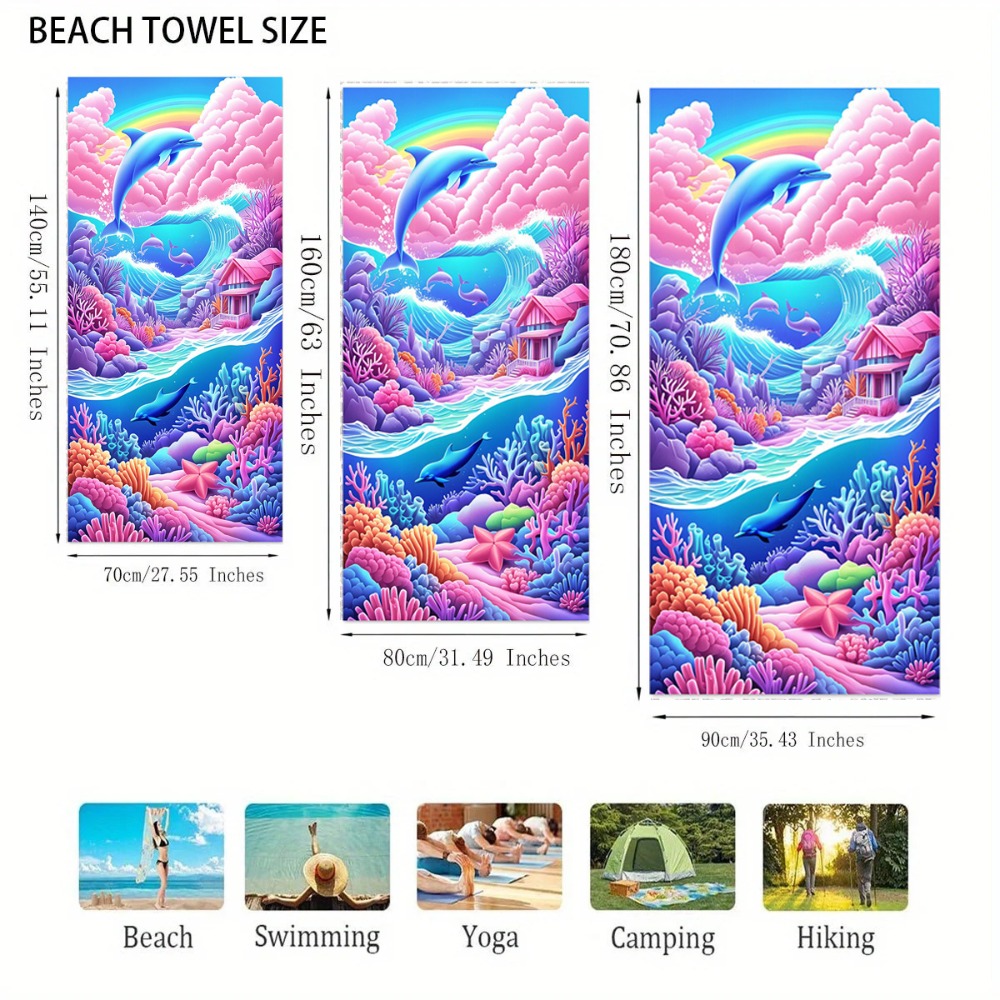 27.5x55inch Blue Ocean Jellyfi - Camp Towel Microfiber ulasan dan harga