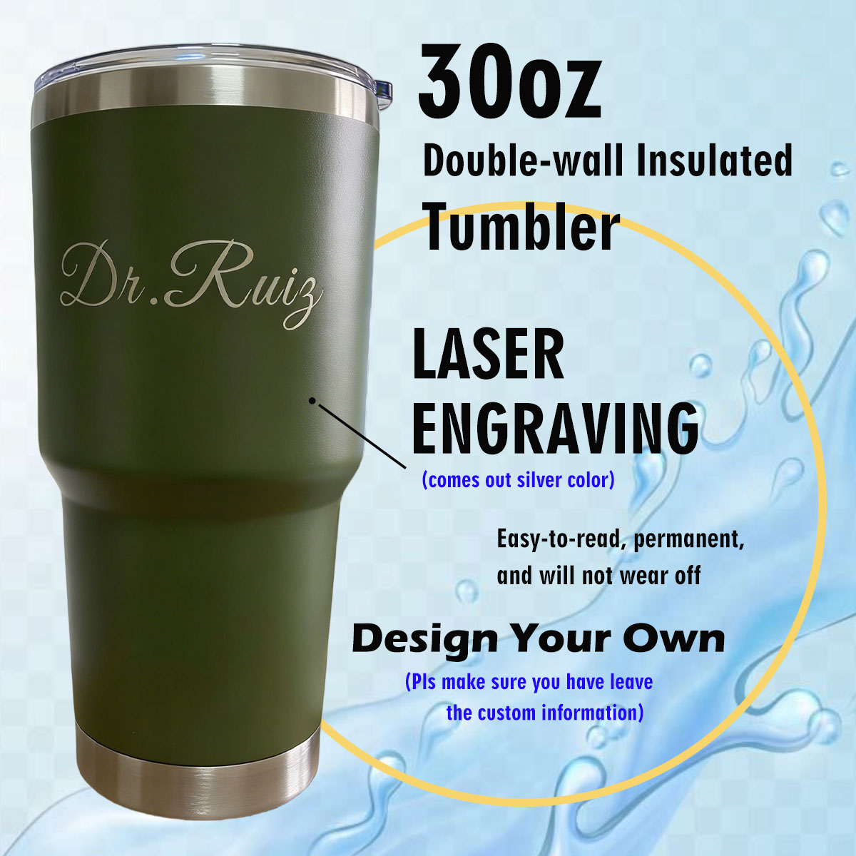 Custom Personalized 30 oz Vacu - Outdoor Camping Water Tank ulasan dan harga