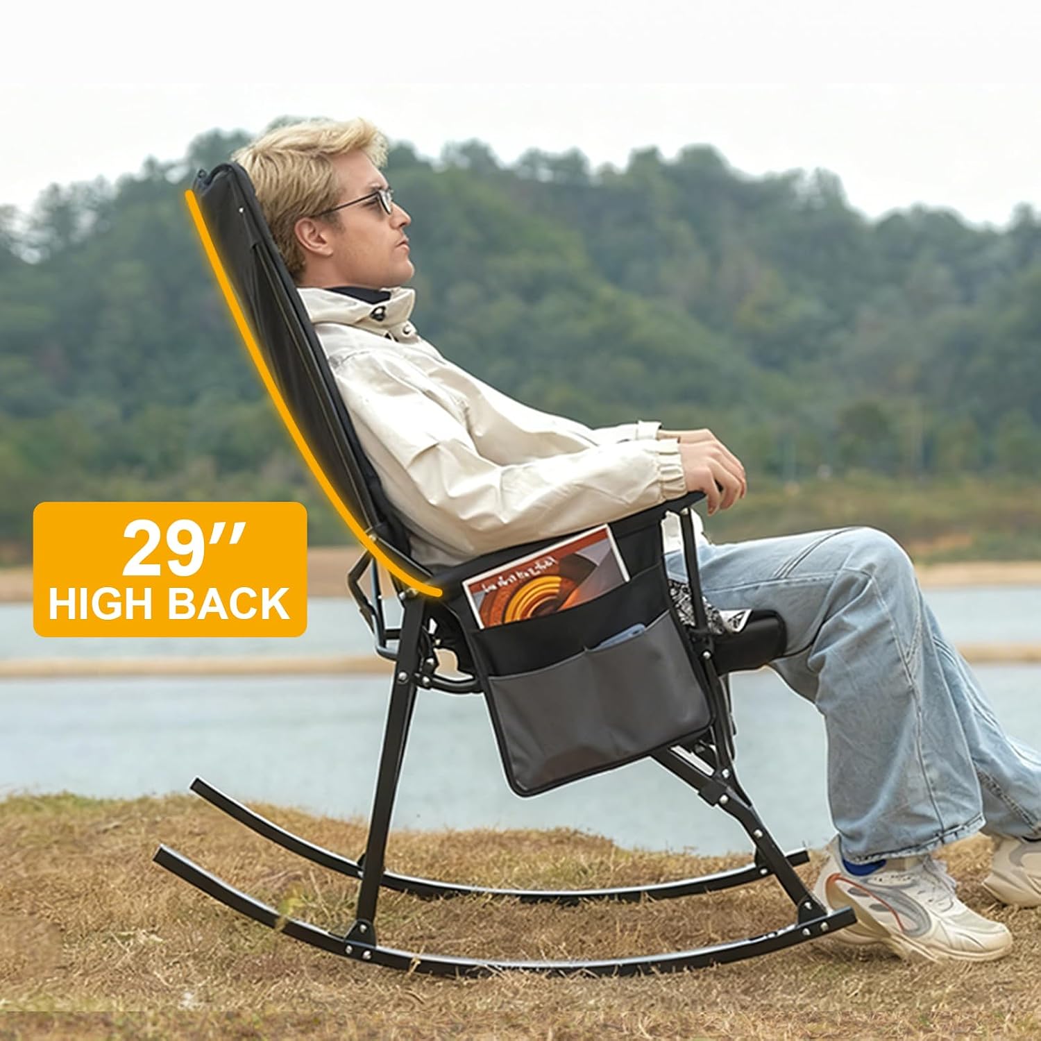 High Back Portable Rocking Cha - Outdoor Camping Rocker ulasan dan harga