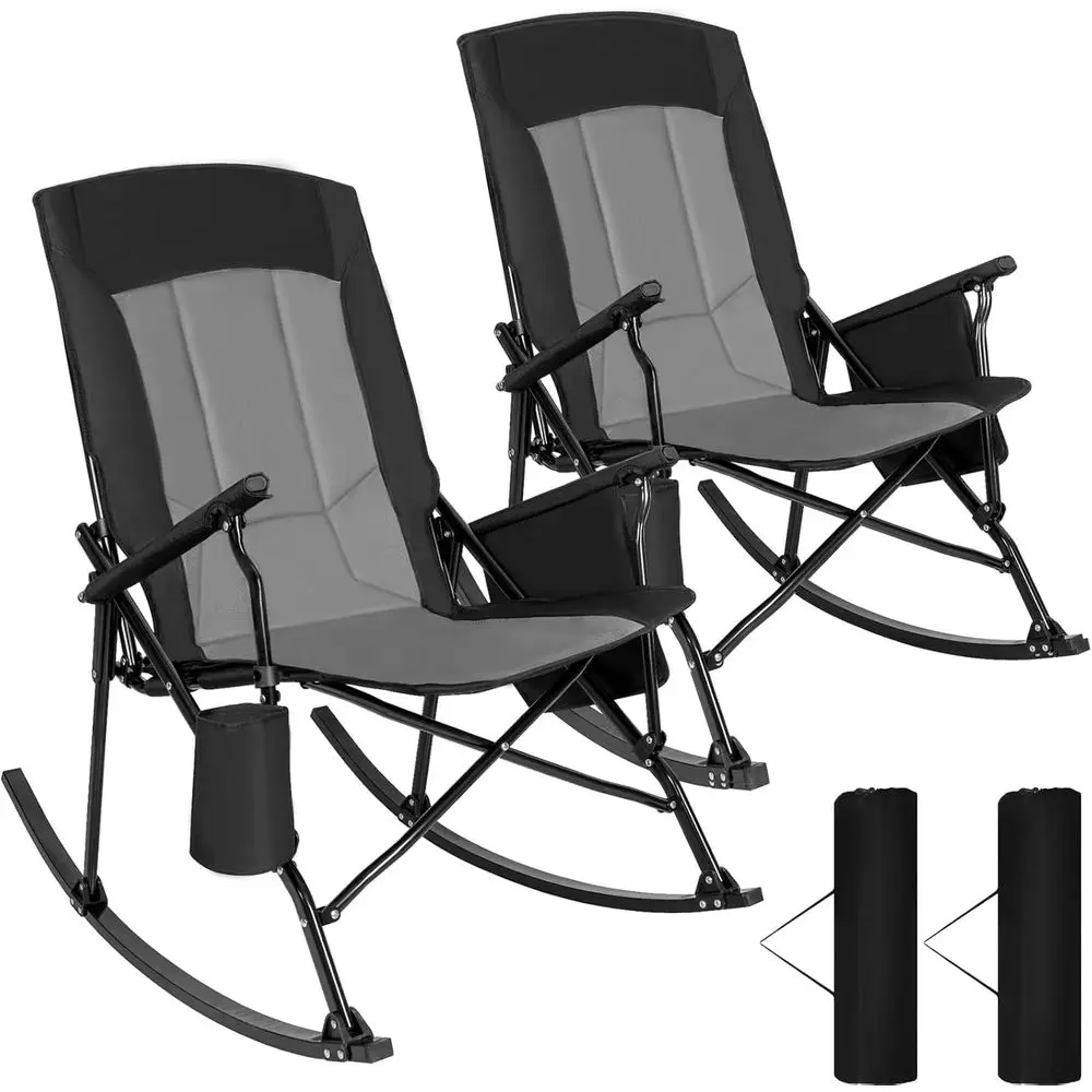 High-Back Portable Rocking Cha - Outdoor Camping Rocker ulasan dan harga