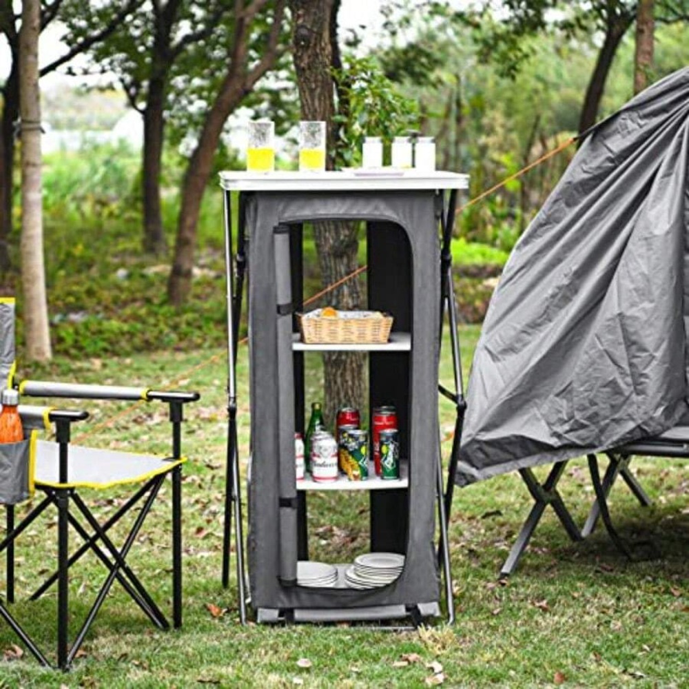 Folding Camping Storage Cabine - Outdoor Camping Kitchen Setup ulasan dan harga
