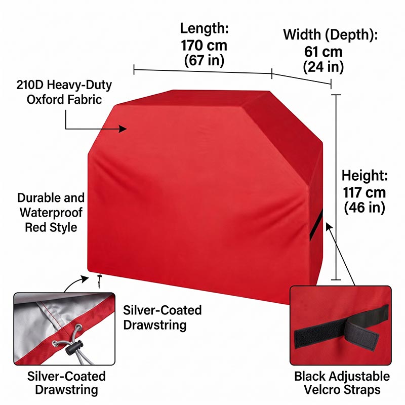210D BBQ Cover Dustproof Water - Outdoor Camping Grill ulasan dan harga