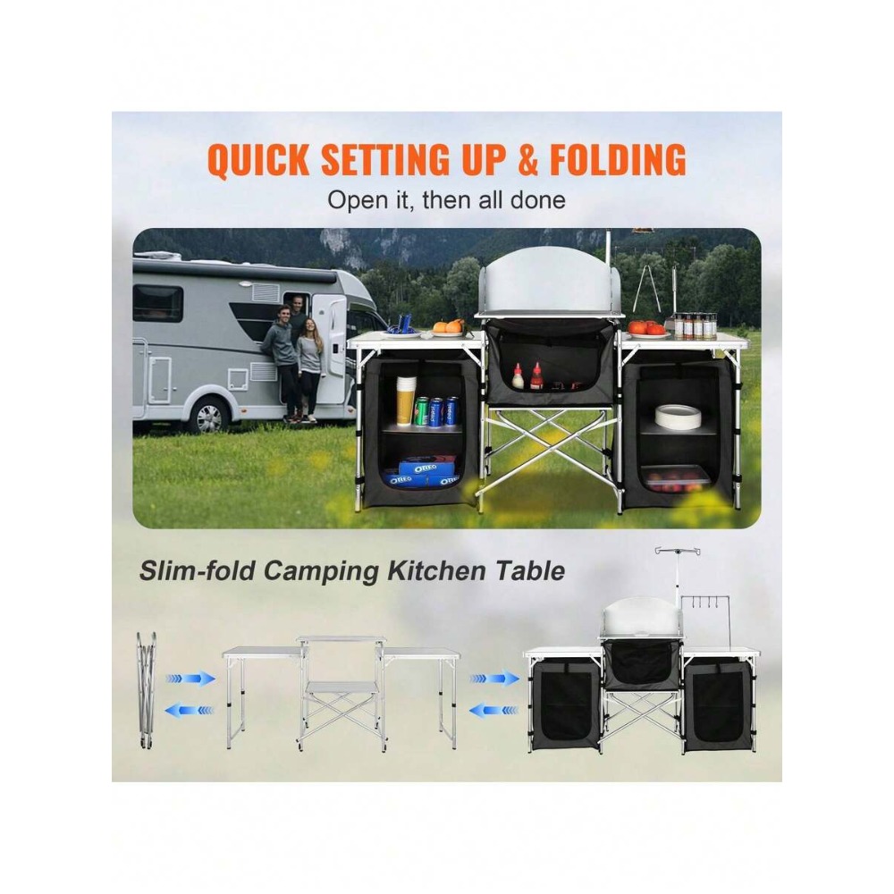 Folding Camping Kitchen Table  - Outdoor Camping Kitchen Setup ulasan dan harga