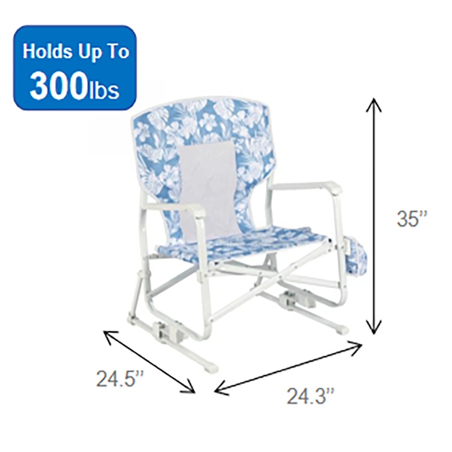 Mainstays Blue Low‑Sitting Bea - Outdoor Camping Rocker ulasan dan harga