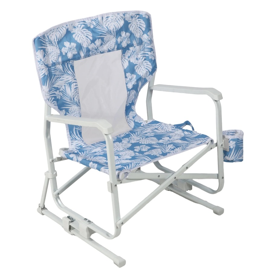 Mainstays Blue Low‑Sitting Bea - Outdoor Camping Rocker ulasan dan harga