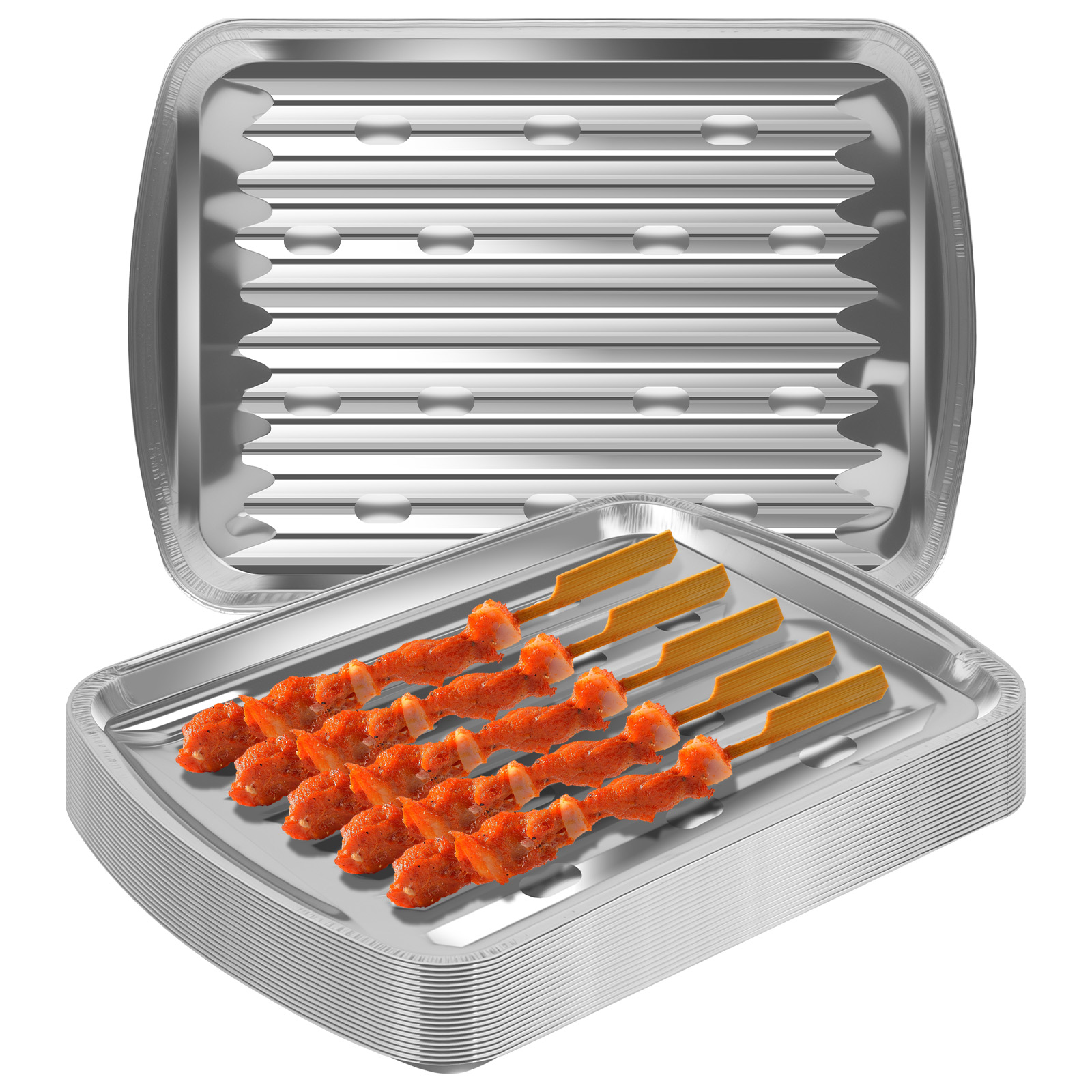 Aluminum Foil Trays Non-Stick  - Outdoor Camping Kitchen ulasan dan harga