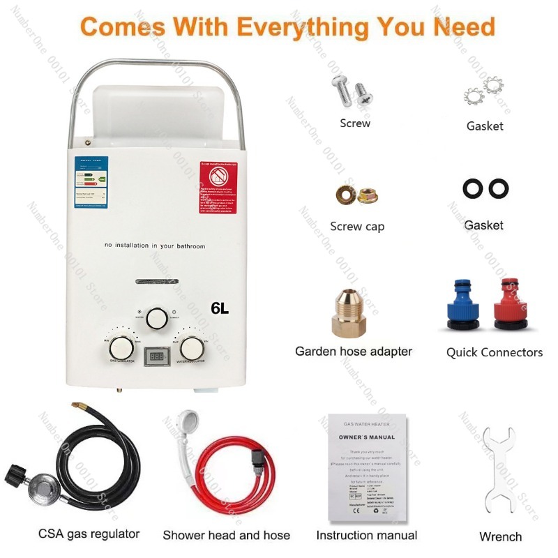Propane LPG  Gas Tankless Wate - Outdoor Camping Hot Water Shower ulasan dan harga