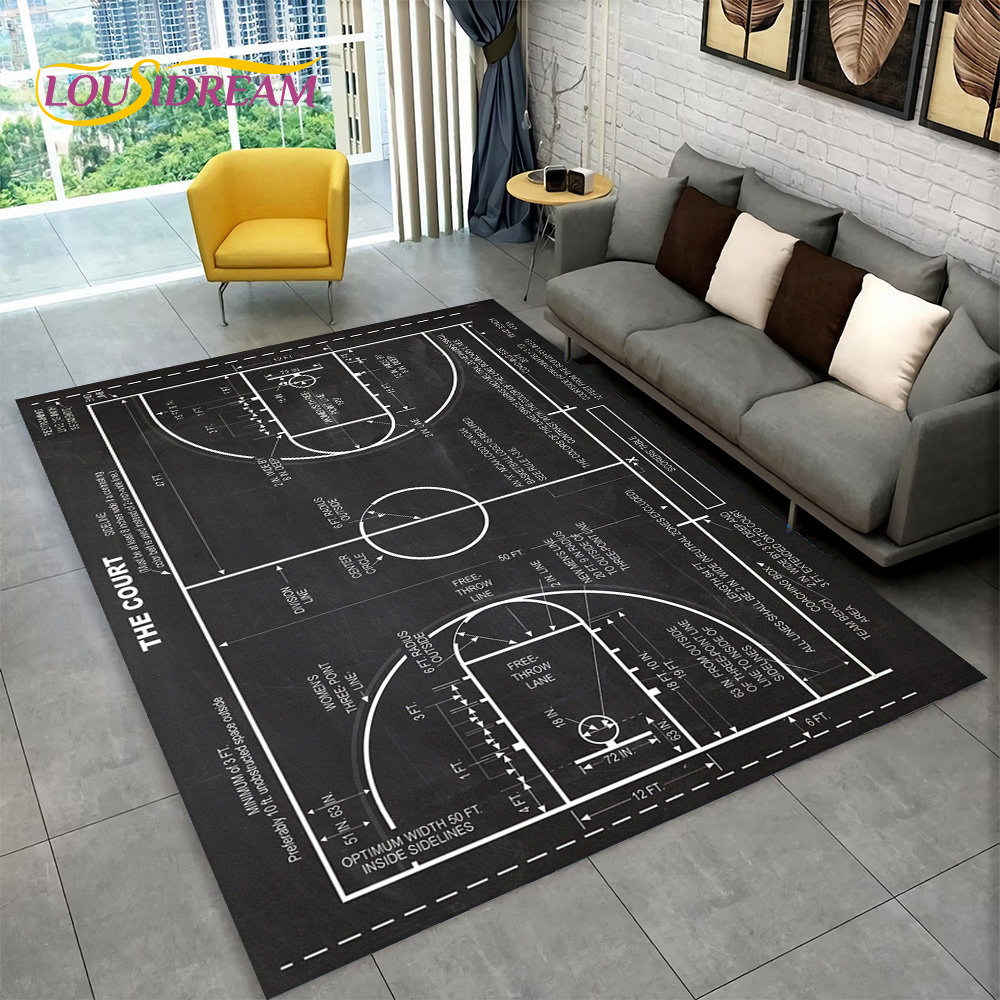 3D Basketball Cour Cartoon Are - Outdoor Camping Mats Large ulasan dan harga