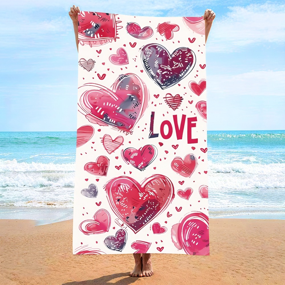 Heart Symbol Bath Towel 27x55i - Camp Towel Microfiber ulasan dan harga