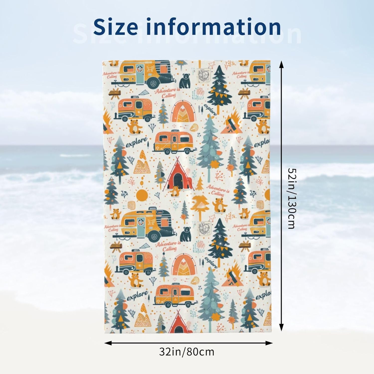 Camping Adventure Beach Towel  - Camp Towel Microfiber ulasan dan harga
