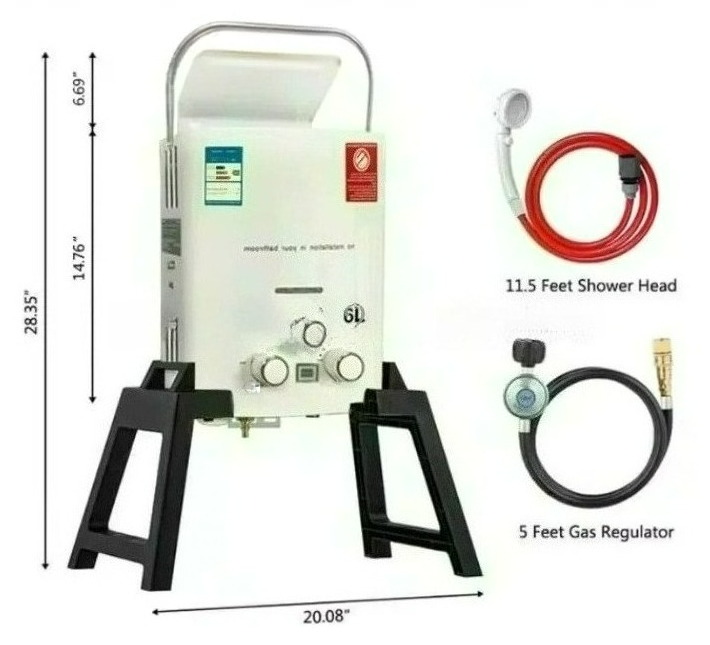 Propane LPG  Gas Tankless Wate - Outdoor Camping Hot Water Shower ulasan dan harga